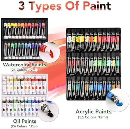 ESRICH 141PCS Deluxe Painting Set, Painting Supplies with 84 Paint - Image 3