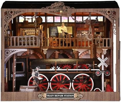 TOYQI Book Nook Kit for Adult, DIY Miniature Dollhouse Kit, Train Model by TOYQI
