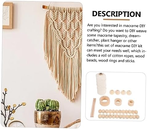 SOLUSTRE DIY Macrame Tapestry Craft Kit Macrame Cords Beads Rings for Adults Beginners Wall Hanging Projects Handmade Craft Supplies - Image 3