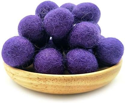 Elaine Room 2cm 20mm Wool Felt Balls Beads 100% Natural Wool Felting Woolen Felted Fabric for Home Decor Dream Catcher DIY Garland Crafts Handcrafts Project DIY (Violet 50pcs) - Image 2