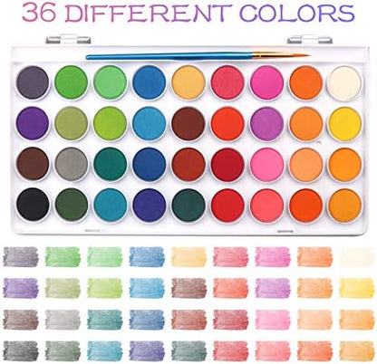 AROIC 36 Colors Watercolor Paint Set, Watercolor Pan Set - Image 2