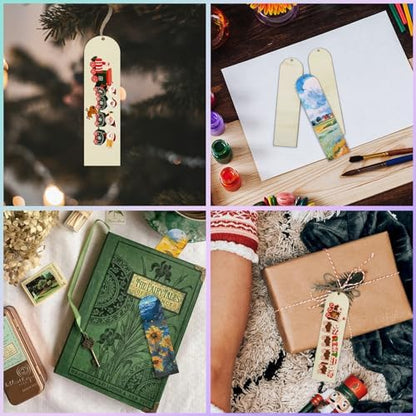 100 PCS Arch Unfinished Wood Bookmarks with 10M Rope - Image 5