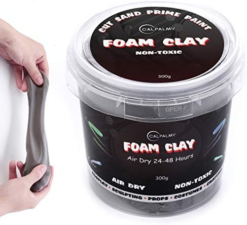 CALPALMY Moldable Foam Clay (Gray) - 300g High Density Air Dry Clay Perfect for Intricate Designs, Sculpting, Cosplay, Crafting, Prop Making - Cutting with Knife or Rotary Tool, Sanding or Shaping by CalPalmy