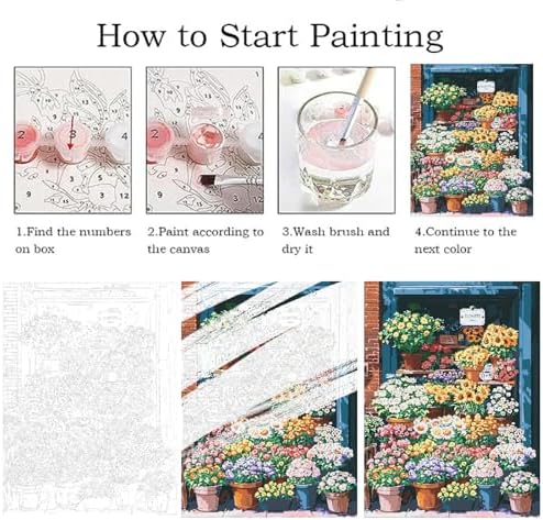 ZRIZQ Paint by Numbers Kit for Adults Beginners,Floral DIY Painting Set,Relaxing Creative Craft Activity,16x20 Inch-Flowers 16 - Image 5