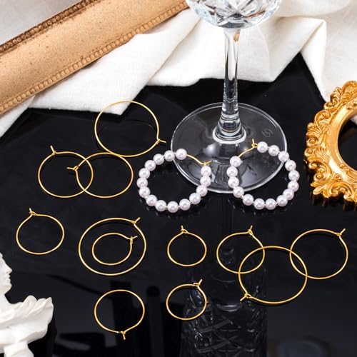 OIIKI 120PCS Earring Beading Hoops for Jewelry Making, 4 Sizes, Gold - Image 4