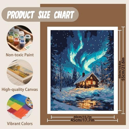 XTCIXAL Paint by Numbers Kit for Adults, Aurora, 16X20 Inch - Image 4