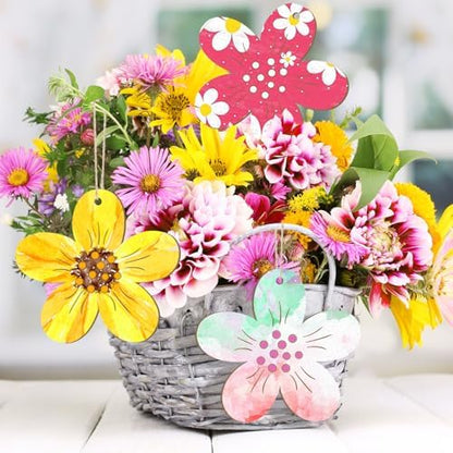 Large Size 7 inch Wooden Spring Ornaments to Paint, Wooden Flower Cutouts DIY Blank Unfinished Round Wood Discs Ornament for Crafts Hanging Decorations(10PCS) - Image 4