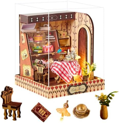 Book Nook Kit, DIY Miniature House Kit with LED, 3D Wooden Puzzles for Adults Mini House Building Kit, Dollhouse Kit Bookshelf Insert Decor Creative Gifts (Yumon Sweets) by Unknown