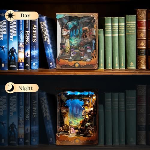 ZibbleZork Book Nook Kit, DIY Miniatures Deep-sea Exploration Craft Kits for Adults, 3D Wooden Puzzle Bookshelf Decor, Bookish Gifts for Women Teens and Book Lovers (Discover Atlanta) - Image 5