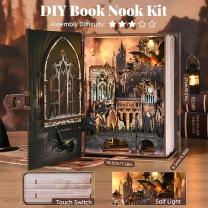 Introduction to Magical Flight Book Nook Kit, 3D Wooden Puzzle with LED - Image 3