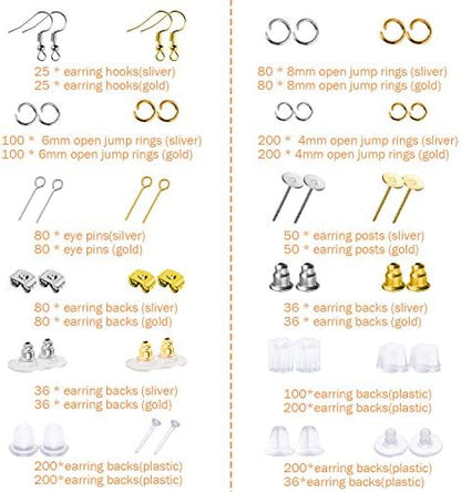 Anezus Earring Making Kit with Earring Hooks Findings, Earring Backs Posts, Jump Rings for Jewelry Making Supplies, 2320Pcs - Image 2