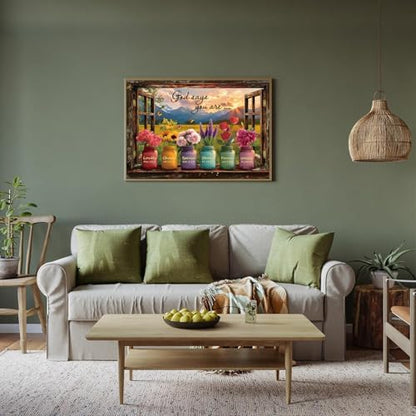 Scenery and Flowers Paint by Numbers Kit for Adults Canvas, Frameworkless - Image 5
