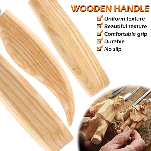 Wood Whittling Kit 6PCS Professional and High Performance Stainless Steel Tools Set ​for Beginner Carving for Adults and Kids Beginners Wood Carving Kit Set - Image 3