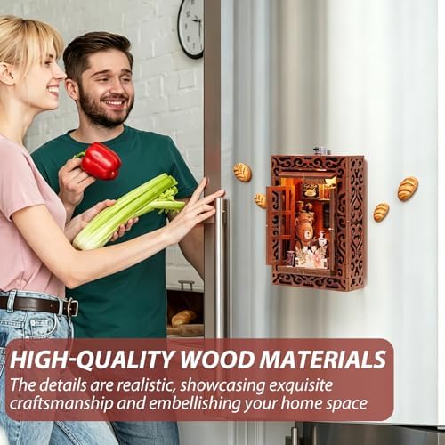 Book Nook Kit DIY Miniature House 3D Wooden Puzzle Bookshelf Decor - Image 2