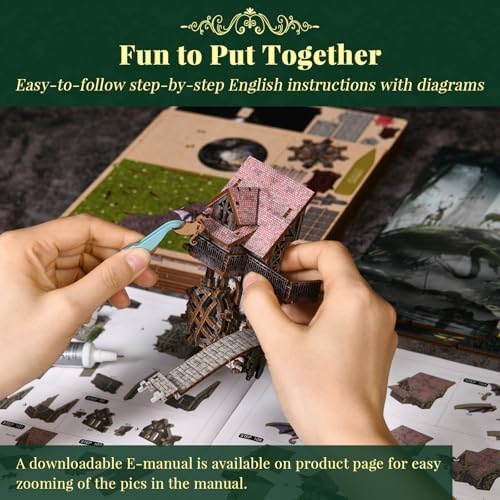 MiniCity Down the Rabbit Hole DIY Book Nook Kit, Bookshelf Insert with LED - Image 5