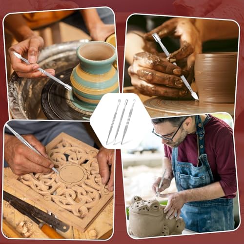 Piriuuo Wax Carving Tools Set, Stainless Steel Clay Sculpting Tools Double-Ended Pottery Carving Tools Wax Modeling Tools Dental Carvers Tools Wax Accessories Modeling Sculpting and Shaping(3 Styles) - Image 7