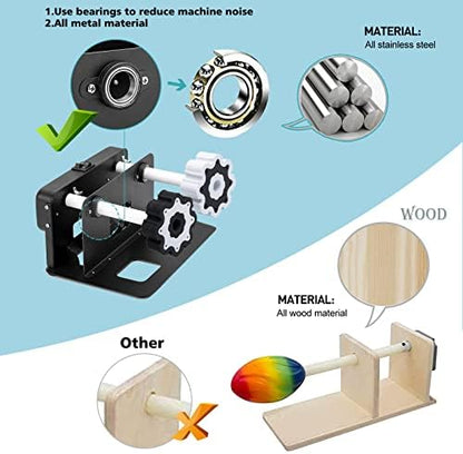 Cup Turner Tumbler Spinner Double Matal Frame Crafts Tumbler Double Cuptisserie Turner for DIY Epoxy Machine with Professional Silent Balance Steering Shaft and Independent Switch - Image 2