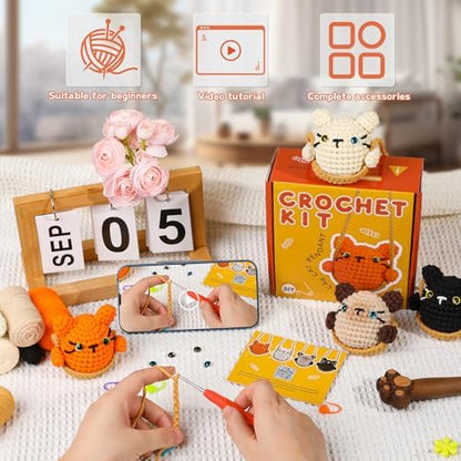 Crochet Kit for Beginners Crochet Animal Kit for Decoration Car Hanging - Image 3