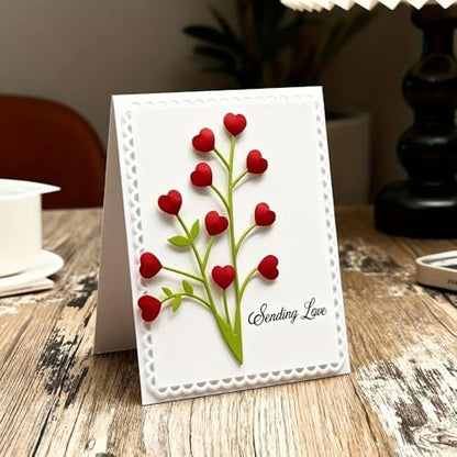 Lapoo Flowers Cutting Die for Scrapbooking - Durable Metal Cutting Die for DIY Scrapbook Photo Album Decorative Paper Card, Metal Card Making Supplies (Heart-Shaped Flower 4.3 x 2.2 in) by LAPOO
