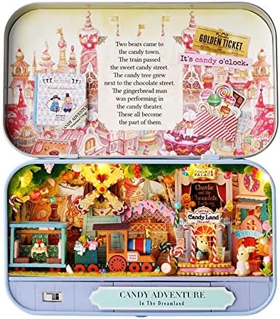 Kisoy Dollhouse Miniature with Furniture Kit, Handmade DIY House Model for Teens Adult Gift (Candy Adventure) by Kisoy