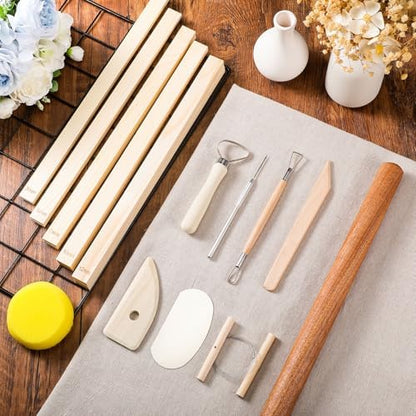 Baderke 20 Pcs Pottery Teaching Set for Ceramic Clay Making - Image 2