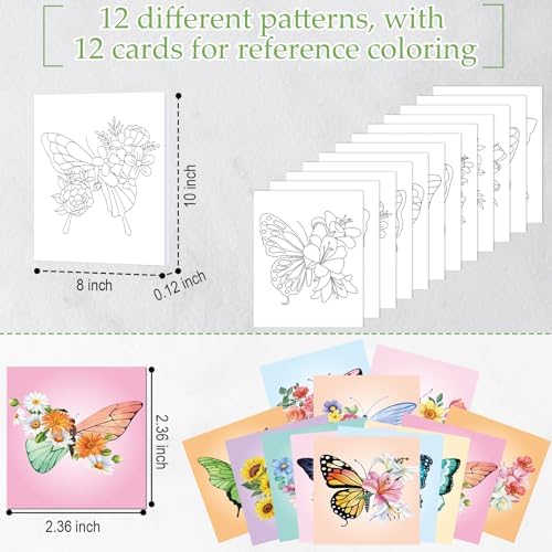 Ctosree 12 Sets Pre Drawn Canvas Kit for Painting,Butterfly,8 x 10 in - Image 3