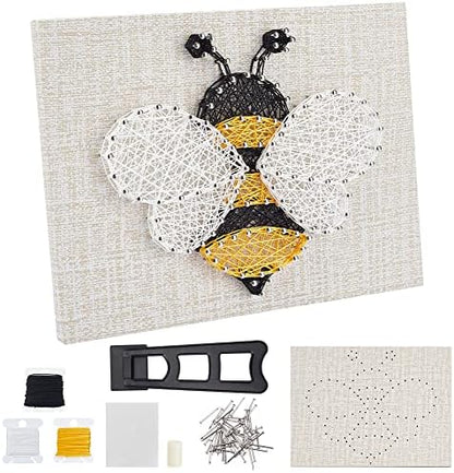 WEBEEDY 3D String Art Kit for Adults Beginners, DIY Bee String Craft Kit, Include All Necessary Accessories and Frame, Christmas Mother's Day Home Wall Decorations Unique Women Gift by WEBEEDY