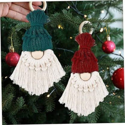 6PCS Christmas Macrame Kit Christmas Gnome Making Supplies with Instructions DIY-Friendly Cotton Christmas Macrame for Crafting, Christmas Tree Ornament. - Image 3