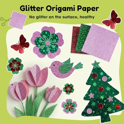 JoyCat Specialty Origami Paper Kit, 200 Assorted Finish Sheets, 6x6 Inch - Image 4