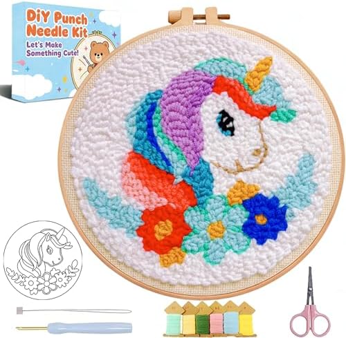 Punch Needle Kit for Beginners Adults-Rainbow Horse,with Video Tutorial by TCDZMYGS