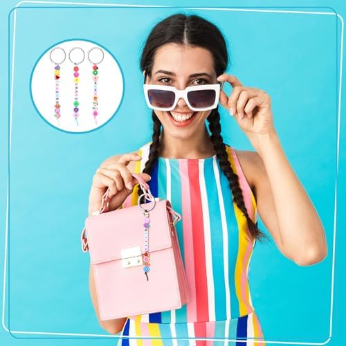 Landical 564 Pcs Fruit Keychain Making Kit DIY Name Bead Key Chain Craft - Image 4
