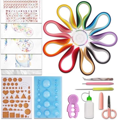 Halandar Paper Quilling Tools Set with 45 Colors 5mm 900pcs Quilling Strips by Halandar