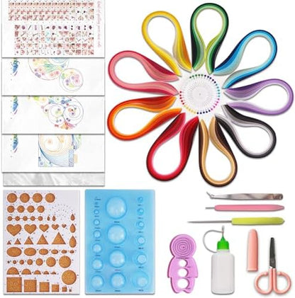 Halandar Paper Quilling Tools Set with 45 Colors 5mm 900pcs Quilling Strips by Halandar