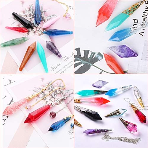 Suhome Crystal Resin Molds,15 PCS Silicone Molds for Resin, Pendulum Resin Pendant Molds for Making Necklace, UV - Image 2