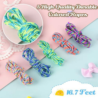 Ecoofor 487 PCS Beaded Keychain Making Kit, Acrylic Letter Beads with Heart, Star & Flower Charms for DIY Jewelry, Bag Accessories & Crafts for Women - Image 2
