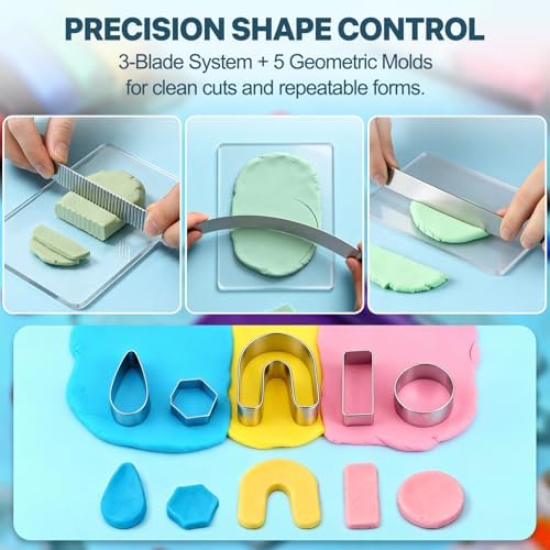 19-Piece Polymer Clay Tool Set, Roller and Cutters for Beginners & Crafters - Image 5
