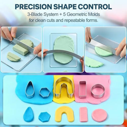 19-Piece Polymer Clay Tool Set, Roller and Cutters for Beginners & Crafters - Image 5