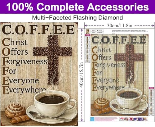 Diamond Art Kits for Adults, Christian Coffee Diamond Art Painting Kits - Image 4