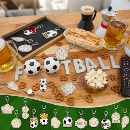 RattanView 24 Pcs Soccer Craft Color Your Own Keychains Diy Craft - Image 6
