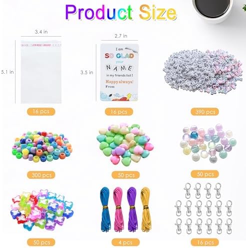 Tuhangcc 876 Pcs Back to School DIY Keychain Making Kit，Adjustable Letter Alphabet Beads Strings, Butterfly Beads,16 Charm Cards with Lobster Clasps & Strings for Welcome First Day of School Gift - Image 3