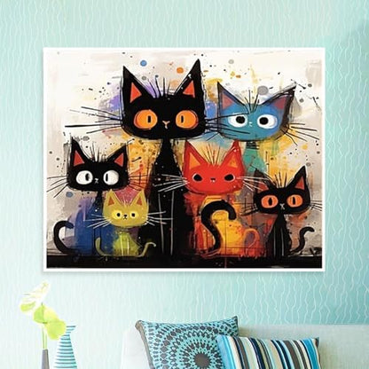 Hestarcul Paint by Numbers Kits for Adults,Cat Easy Adult Painting by Number on Canvas for Beginner,Animal DIY Watercolor Painting for Gift Home Decor Relax. - Image 6