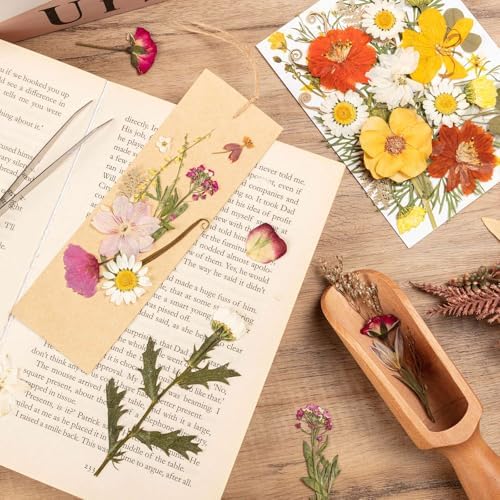 140pcs Dried Pressed Flowers Bulk, Natural Fall Pressed Dried Flowers with Tweezer for DIY Crafts Resin Mold Candles Cake Bridal Scrapbooking Supplies - Image 6