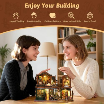 DIY Miniature House Kit, Mini 3D Wooden Twilight Book City Building Kit, Tiny Dollhouse Kit with Dustproof Cover & Music, Creative Handmade House Craft Decor, Birthday Gift for Adults Teens - Image 7