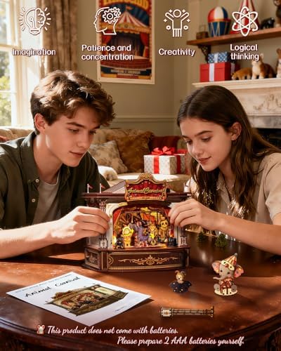 CUTEBEE 3D Wooden Puzzles with Music Box,Miniature House Kit, 413 Pcs - Image 6