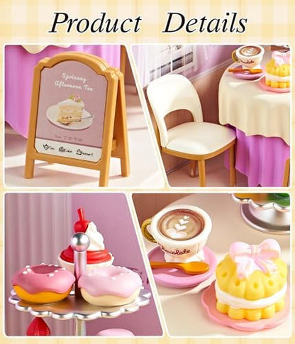 Afternoon Tea Shop Super Miniature House Kit - DIY Plastic 3D Model Building Set for Teens, Build Your Own Tea House with Dustproof Case, Creative Craft Gift for Girls Women - Image 3