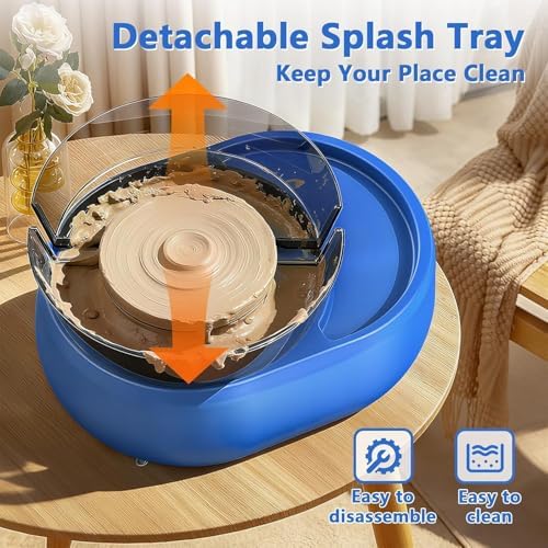 6 inch Home Pottery Wheel for Pottery Craft - Complete Pottery Kit for Beginners, Two-Way Rotation, 2.2lb Air Dry Clay, Arts and Crafts Sculpting Tools, Craft Gifts - Image 6