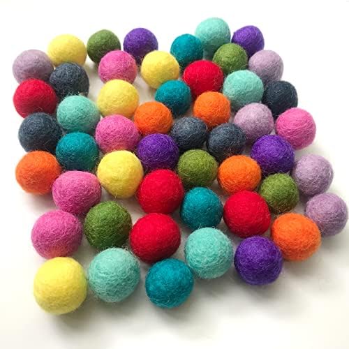 levylisa 50pcs Wool Felt Balls 2cm – 0.8 Inch Felt Pom Pom Balls Garland Craft Supplies Wool Beads, 10 Colors - Image 6