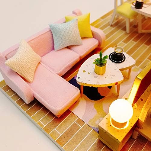 GuDoQi DIY Miniature Dollhouse Kit, Tiny House kit with Furniture and Music, Miniature House Kit 1:24 Scale, Great Handmade Gift for Birthday Christmas Day, Sweet Time House - Image 6