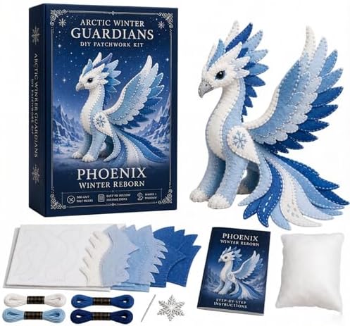 Arctic Winter Guardians DIY Patchwork Kit, Felt Arctic Winter Guardians Sewing Craft Kit, 3D Patchwork Fantasy Creature, DIY Plush Animal Sewing Kit, Handmade Craft Gift for Beginners (#F) by Unknown