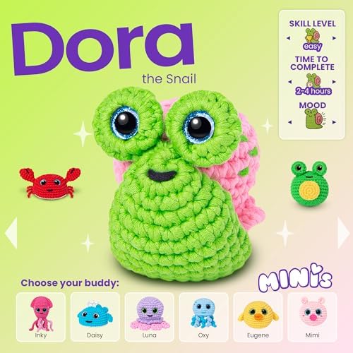 Cookie Box Crochet Kit for Beginners, Snail Dora - Image 3